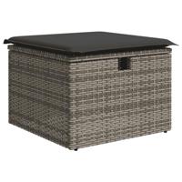 6-delige Loungeset met kussens poly rattan grijs - thumbnail