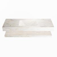 MONDIAZ ALAN-DLUX 130cm planchet Ostra. Vrijhangende wastafel CLOUD midden zonder kraangat, kleur Ostra. - thumbnail