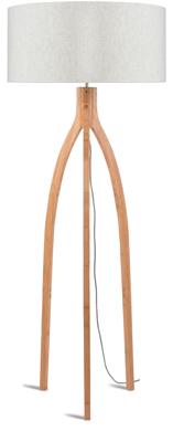 Good&Mojo Vloerlamp 'Annapurna' Bamboe en Eco linnen, kleur Beige Good&Mojo Vloerlamp 'Annapurna' Bamboe en Eco linnen, kleur Beige