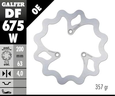 GALFER wave remschijf "df675" rotor df675 type w rigid