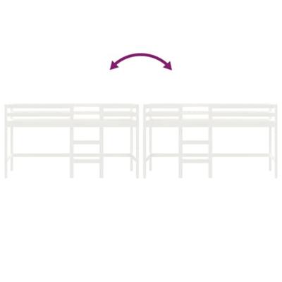 Kinderhoogslaper met ladder 90x190 cm massief grenenhout wit