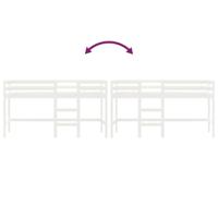 Kinderhoogslaper met ladder 90x190 cm massief grenenhout wit - thumbnail