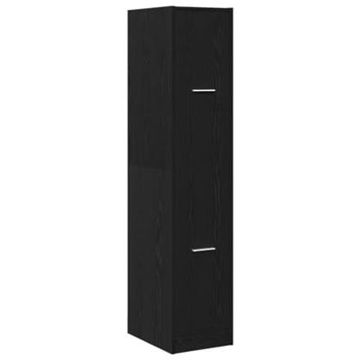 Apothekerskast 30x41x144,5 cm bewerkt hout zwart eikenkleurig - thumbnail