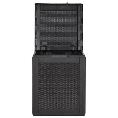 Tuinbox 90 L PP rattan zwart