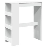 Bartafel met rekken 90x40x103,5 cm bewerkt hout wit - thumbnail