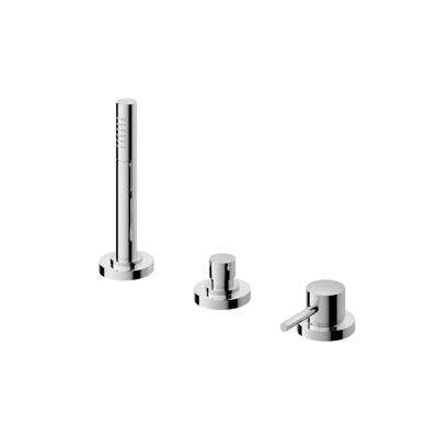 Badrandcombinatie Hotbath Buddy 1-hendel Mengkraan 2-weg Geborsteld Nikkel