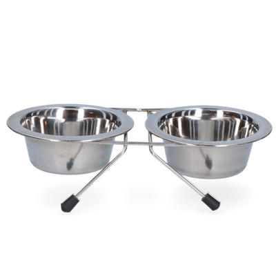 Voer en drinkbak RVS met standaard Ø 11 cm (200 ml)
