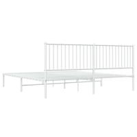 Bedframe met hoofdeinde staal wit 208x208x90,5 cm - thumbnail