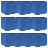 Opbergboxen 10 st 32x32x32 cm stof blauw - thumbnail