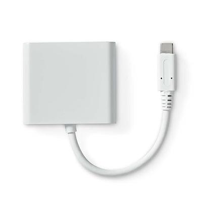 USB Multi-Port Adapter | USB 3.2 Gen 1 | USB-C Male | HDMI Output / USB-A Female / USB-C Female | 5 Gbps | 0.10 m | Rond | Vernikkeld | PVC | Wit USB Multi-Port Adapter | USB 3.2 Gen 1 | USB-C Male | HDMI Output / USB-A Female / USB-C Female | 5 Gbps | 0.10 m | Rond | Vernikkeld | PVC | Wit