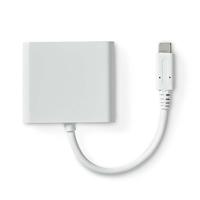 USB Multi-Port Adapter | USB 3.2 Gen 1 | USB-C Male | HDMI Output / USB-A Female / USB-C Female | 5 Gbps | 0.10 m | Rond | Vernikkeld | PVC | Wit - thumbnail