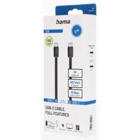 Hama USB C Kabel E-Marker USB 3.2 GEN2 10 Gbit/s 5 A 100W 200 cm Zwart - thumbnail