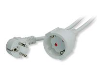 VALUE Stroom verlengkabel met aarde, 230VAC, wit, 5 m - thumbnail