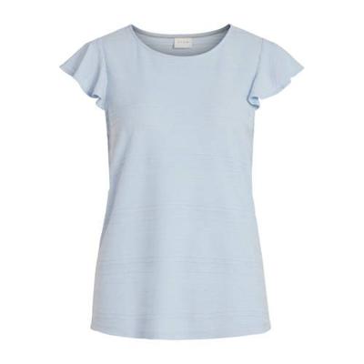 VILA top VIFLINT met ruches lichtblauw VILA top VIFLINT met ruches lichtblauw