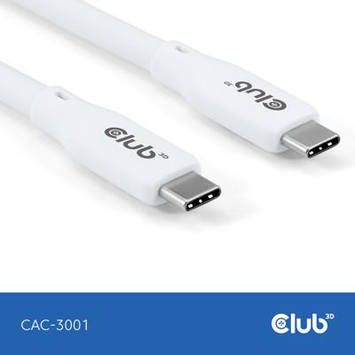 club3D CAC-3001 USB-C-kabel USB-C stekker 2.00 m Wit