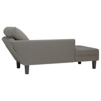 Chaise longue met kussen corduroy stof lichtgrijs - thumbnail