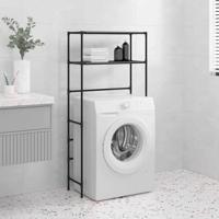 VidaXL Wasmachinerek 2-laags 69x28x143 cm ijzer zwart - thumbnail
