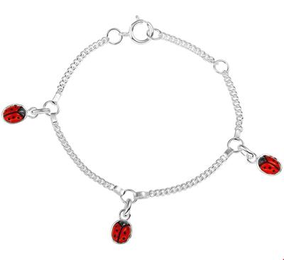 TFT Armband Zilver Lieveheersbeestje 9 - 11 cm TFT Armband Zilver Lieveheersbeestje 9 - 11 cm