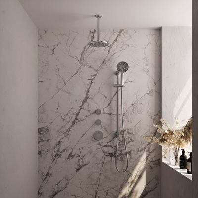 Chrome Edition thermostatische inbouw regendouche SET 23 met 20 cm douchekop en 3-standen handdouche