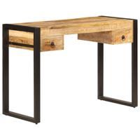 Bureau met 2 lades 110x50x77 cm massief mangohout - thumbnail