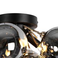 QAZQA Smart plafondlamp zwart met smoke glas incl. 4 Wifi G9 - Uvas - thumbnail