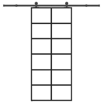 Schuifdeur met beslag 90x205 cm ESG-glas en aluminium
