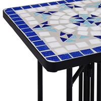 Bijzettafel mozaek keramiek blauw en wit - thumbnail