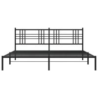 Bedframe met hoofdbord metaal zwart 183x213 cm - thumbnail