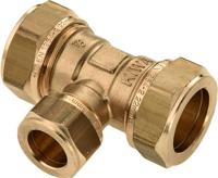Bonfix knelkoppeling - T-stuk verlopend - 35mm x 28mm x 35mm - Messing - thumbnail