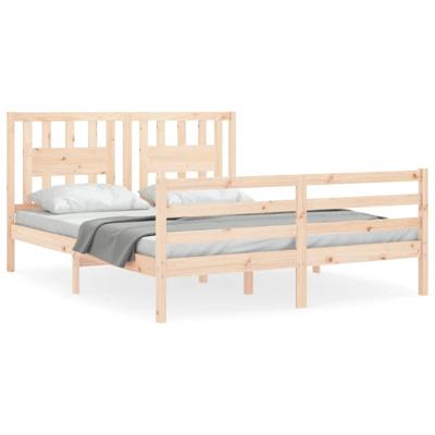 Bedframe met hoofdbord massief hout 160x200 cm