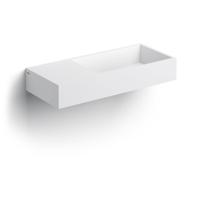 Clou Wash Me wastafel 75x32cm voorbewerkte kraangaten aluite Wit mat CL/02.13134 - thumbnail