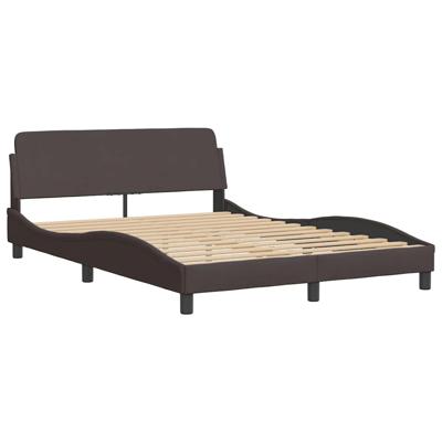 Bedframe zonder matras "Hanko" stof donkerbruin 140x190 cm