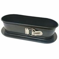 Ovale scharnierende vorm - BAUMALU - 31x12x8 cm - Koolstofstaal gecoat staal 0,8 mm - Antraciet antiaanbaklaag - thumbnail