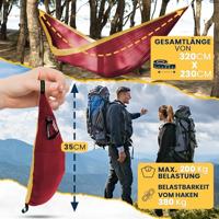 Ticket to the Moon King Size hangmat Burgundy / Dark Yellow - thumbnail