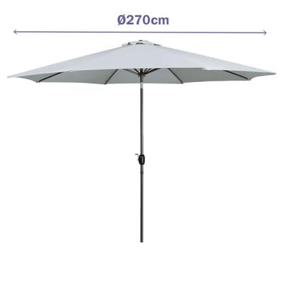 Marbueno Parasol Staal 8 Spaken D270 cm Polyester Wit Tuin, Zwembad en Terras Marbueno Parasol Staal 8 Spaken D270 cm Polyester Wit Tuin, Zwembad en Terras
