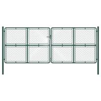 vidaXL Poort 400x150 cm staal groen - thumbnail