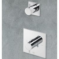 Inbouw Douchekraan Hotbath Laddy Thermostaat Met Stopkraan Vierkant Geborsteld Nikkel - thumbnail