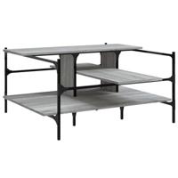 Salontafel 100x100x48,5 cm bewerkt hout grijs sonoma - thumbnail