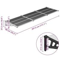 VidaXL Deurluifel 297,5x90 cm polycarbonaat zwart en transparant - thumbnail