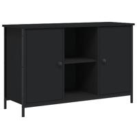 Tv-meubel 100x35x65 cm bewerkt hout zwart - thumbnail