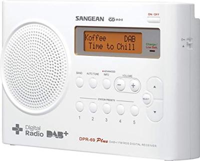 Sangean DPR-69+ Transistorradio DAB+, VHF (FM) Acculaadfunctie Wit