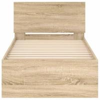 Bedframe met hoofdbord zonder matras sonoma eiken 90x190 cm - thumbnail