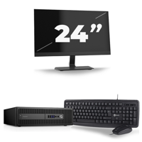 HP ProDesk 600 G3 USFF - Intel Core i5-7e Generatie - 8GB RAM - 256GB SSD - Windows 11 + 1x 24 inch Monitor - thumbnail