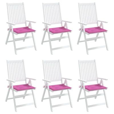 VidaXL Tuinstoelkussens 6 st 50x50x4 cm stof roze - thumbnail