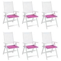 VidaXL Tuinstoelkussens 6 st 40x40x3 cm stof roze - thumbnail