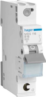 Hager MBS106 Zekeringautomaat 1-polig 6 A 400 V Hager MBS106 Zekeringautomaat 1-polig 6 A 400 V