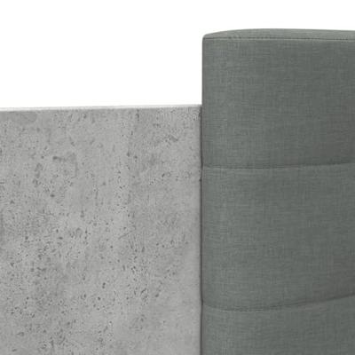 Bedframe met hoofdbord en LED-verlichting betongrijs 100x200 cm