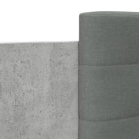 Bedframe met hoofdbord en LED-verlichting betongrijs 100x200 cm - thumbnail