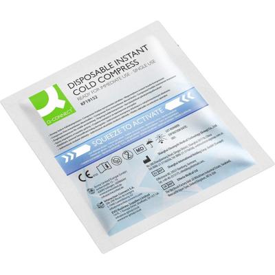 Q-CONNECT koud kompres, 13 x 14 cm, eenmalig gebruik, doos van 10 stuks
