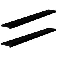 VidaXL Vensterbanken 2 st 160x20x2 cm massief eikenhout donkerbruin - thumbnail